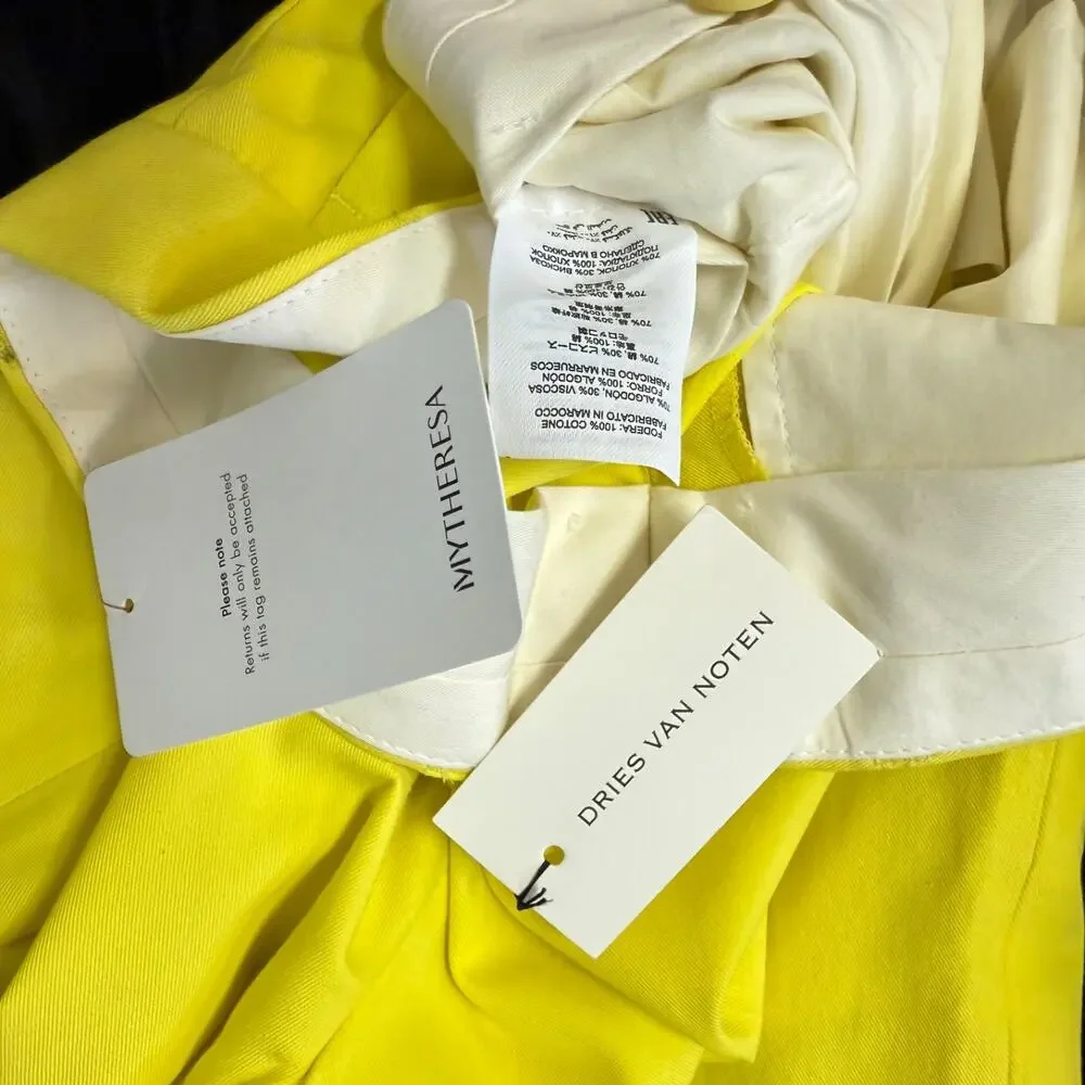 Dries Van Noten 42 men’s Palfora 2109 classic lemon chino shorts NWT